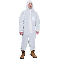 Hooded Coveralls, Medium, White, SMS Les Fournitures Industrielles Méga