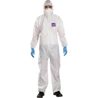 AlphaTec Microchem&reg; 3-Piece Chemical Resistant Coveralls with Hood, 2X-Large, White Les Fournitures Industrielles Méga