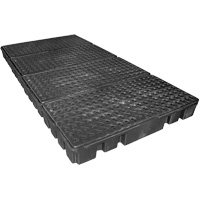 Palette de confinement des d&eacute;versements &agrave; profil bas Black Diamond, Capacit&eacute; de d&eacute;versement 102 gal. US, 96" x 49" x 6,5" Les Fournitures Industrielles Méga