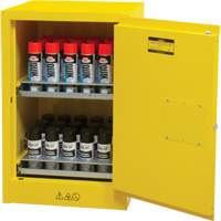 Flammable Aerosol Storage Cabinet, 12 gal., 1 Door, 23" W x 35" H x 18" D Les Fournitures Industrielles Méga