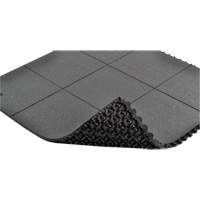 Cushion-Ease&reg; Interlocking Anti-Fatigue Mat, Pebbled, 3' x 3' x 3/4", Black, Natural Rubber Les Fournitures Industrielles Méga