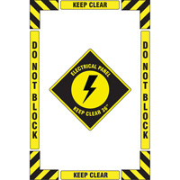 "Electrical Panel" Floor Marking Kit, Adhesive, English with Pictogram Les Fournitures Industrielles Méga