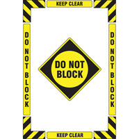 "Keep Clear Do Not Block" Floor Marking Kit, Adhesive, English with Pictogram Les Fournitures Industrielles Méga
