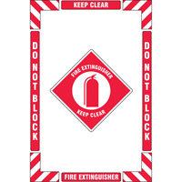 "Fire Extinguisher" Floor Marking Kit, Adhesive, English with Pictogram Les Fournitures Industrielles Méga