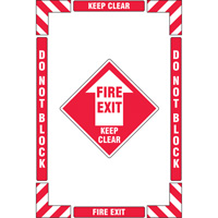 "Fire Exit" Floor Marking Kit, Adhesive, English with Pictogram Les Fournitures Industrielles Méga