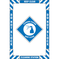 "Cleaning Station" Floor Marking Kit, Adhesive, English with Pictogram Les Fournitures Industrielles Méga