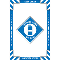 "Sanitation Station" Floor Marking Kit, Adhesive, English with Pictogram Les Fournitures Industrielles Méga