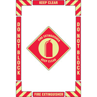 "Fire Extinguisher" Floor Marking Kit, Adhesive, English with Pictogram Les Fournitures Industrielles Méga