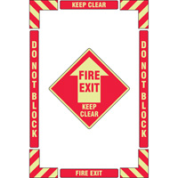 "Fire Exit" Floor Marking Kit, Adhesive, English with Pictogram Les Fournitures Industrielles Méga