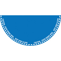 "Caution" Half Circle Swing Door Floor Sign, Adhesive, English with Pictogram Les Fournitures Industrielles Méga