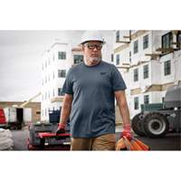 Hybrid Work Tee Shirt, Men's, Small, Blue Les Fournitures Industrielles Méga
