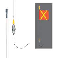 Safety Whip&reg; All-Weather Super-Duty Warning Whips with Constant LED Light, Spring Mount, 3' High, Orange with Reflective Les Fournitures Industrielles Méga