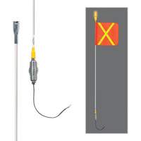 Safety Whip&reg; All-Weather Super-Duty Warning Whips with Constant LED Light, Spring Mount, 5' High, Orange with Reflective Les Fournitures Industrielles Méga