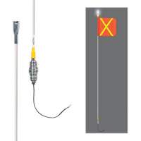 Safety Whip&reg; All-Weather Super-Duty Warning Whips with Constant LED Light, Spring Mount, 5' High, Orange with Reflective Les Fournitures Industrielles Méga