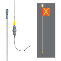 Safety Whip&reg; All-Weather Super-Duty Warning Whips with Constant LED Light, Spring Mount, 10' High, Orange with Reflective Les Fournitures Industrielles Méga