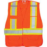 Veste d'arpenteur haute visibilit&eacute; conforme &agrave; la CSA, Orange haute visibilit&eacute;, Moyen, Polyester Les Fournitures Industrielles Méga