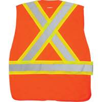 Veste d'arpenteur haute visibilit&eacute; conforme &agrave; la CSA, Orange haute visibilit&eacute;, Moyen, Polyester Les Fournitures Industrielles Méga