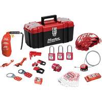 Trousse de cadenassage standard avec cadenas en thermoplastique Zenex, Ensemble &eacute;lectrique/Vanne, 27 composants compris Les Fournitures Industrielles Méga