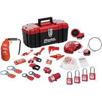 Trousse de cadenassage avec cadenas en thermoplastique de qualit&eacute; sup&eacute;rieure Zenex, Ensemble &eacute;lectrique/Vanne, 27 composants compris Les Fournitures Industrielles Méga