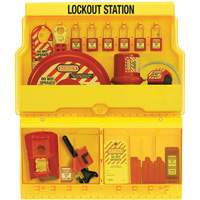 Standard Valve & Electrical Deluxe Lockout Station, Thermoplastic Padlocks, 32 Padlock Capacity, Padlocks Included Les Fournitures Industrielles Méga