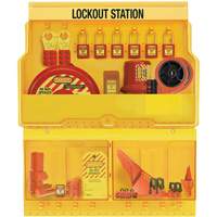 Premier Valve & Electrical Deluxe Lockout Station, Thermoplastic Padlocks, 32 Padlock Capacity, Padlocks Included Les Fournitures Industrielles Méga