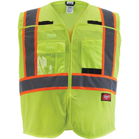 Flagman Safety Vest, High Visibility Lime-Yellow, Medium/Small Les Fournitures Industrielles Méga