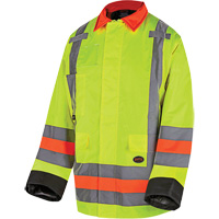 6040 Quebec Winter Traffic Control Jacket, Polyester, High Visibility Lime-Yellow, X-Small Les Fournitures Industrielles Méga