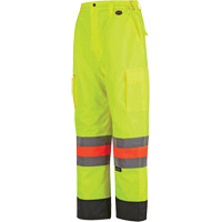 6041 Pantalon de contr&ocirc;le de la circulation pour l'hiver qu&eacute;b&eacute;cois, Polyester, T-petit, Jaune lime haute visibilit&eacute; Les Fournitures Industrielles Méga