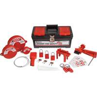Trousse de cadenassage et d&eacute;tiquetage avec cadenas de s&eacute;curit&eacute; en aluminium et boîte &agrave; outils, Ensemble Vanne, 32 composants compris Les Fournitures Industrielles Méga