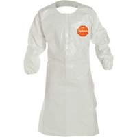 Disposable Sleeved Apron, Tychem&reg; 4000, White, 44" L Les Fournitures Industrielles Méga