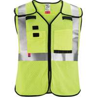 Breakaway Mesh Safety Vest, Black/High Visibility Lime-Yellow, Medium/Small Les Fournitures Industrielles Méga
