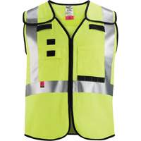 Breakaway Mesh Safety Vest, Black/High Visibility Lime-Yellow, Medium/Small Les Fournitures Industrielles Méga