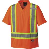 6979 Chandail pour la circulation en micromaille, T-petit, Orange haute visibilit&eacute; Les Fournitures Industrielles Méga