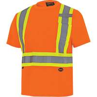 6990 Chandail de s&eacute;curit&eacute; en il-de-perdrix, Polyester, T-petit, Orange haute visibilit&eacute; Les Fournitures Industrielles Méga