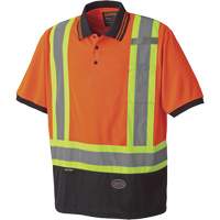 6986 Polo de s&eacute;curit&eacute; en il-de-perdrix, Polyester, Petit, Orange haute visibilit&eacute; Les Fournitures Industrielles Méga