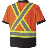6986 Polo de s&eacute;curit&eacute; en il-de-perdrix, Polyester, Petit, Orange haute visibilit&eacute; Les Fournitures Industrielles Méga