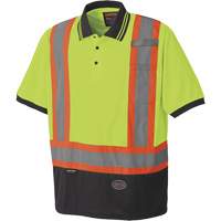 6987 Polo de s&eacute;curit&eacute; en il-de-perdrix, Polyester, T-petit, Jaune lime haute visibilit&eacute; Les Fournitures Industrielles Méga