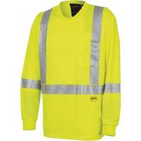 6905A Ultra-Cool Ultra-Breathable Long-Sleeved Safety Shirt, X-Small, High Visibility Lime-Yellow Les Fournitures Industrielles Méga