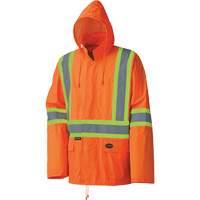 5598 Lightweight Waterproof Rain Suit, Polyester/PVC, Small, High Visibility Orange Les Fournitures Industrielles Méga