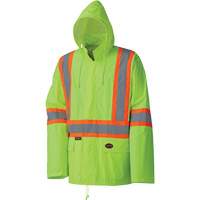 5599 Lightweight Waterproof Rain Suit, Polyester/PVC, X-Small, High Visibility Lime-Yellow Les Fournitures Industrielles Méga