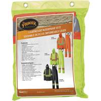 5599 Lightweight Waterproof Rain Suit, Polyester/PVC, X-Small, High Visibility Lime-Yellow Les Fournitures Industrielles Méga