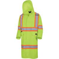 5631 The Rock 300D Waterproof Long Coat, Polyester, Small, High Visibility Lime-Yellow Les Fournitures Industrielles Méga
