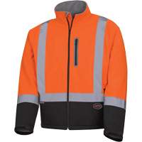 5679 Mechanical-Strength Softshell Safety Jacket, Black/High Visibility Orange, Small Les Fournitures Industrielles Méga