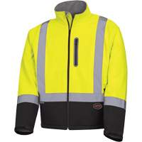5689 Mechanical-Strength Softshell Safety Jacket, Black/High Visibility Lime-Yellow, Small Les Fournitures Industrielles Méga