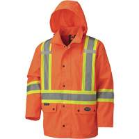 5575A 450D Waterproof Safety Jacket with Detachable Hood, Polyester, High Visibility Orange, Small Les Fournitures Industrielles Méga