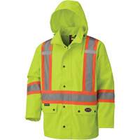 5585A 450D Waterproof Safety Jacket with Detachable Hood, Polyester, High Visibility Lime-Yellow, X-Small Les Fournitures Industrielles Méga