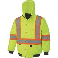 5023 Waterproof 7-in-1 Bomber Jacket, Polyester, High Visibility Lime-Yellow, Small Les Fournitures Industrielles Méga