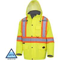 5031 Waterproof Quilted Safety Parka, High Visibility Lime-Yellow, Small Les Fournitures Industrielles Méga