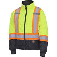 5016 Manteau matelass&eacute; pour cong&eacute;lateur, Polyester, Noir/Jaune lime haute visibilit&eacute;, T-petit Les Fournitures Industrielles Méga