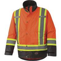 5400 300D Trilobal Ripstop Waterproof Safety Jacket, Polyester, Black/High Visibility Orange, 2X-Large Les Fournitures Industrielles Méga
